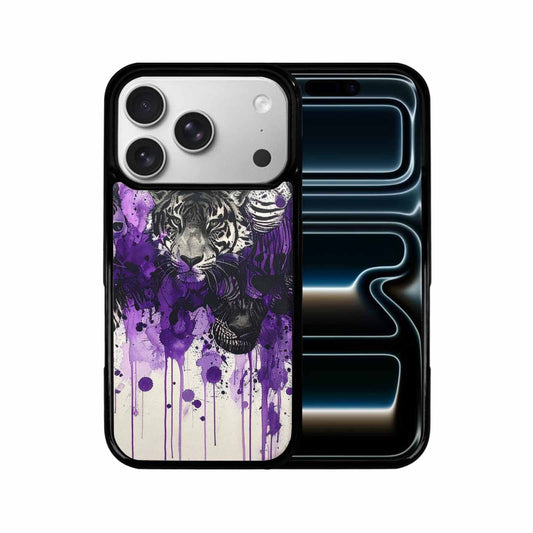 iPhone 17 Pro Case — Black Purple Ink Animal Print Animal, Personalized Phone Case