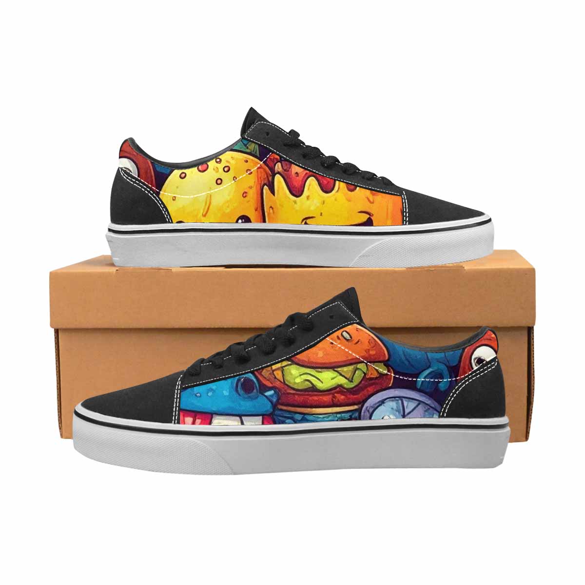 WOMEN'S Cartoon Monster Character Canvas Lace-Up Cottagecore Sneakers