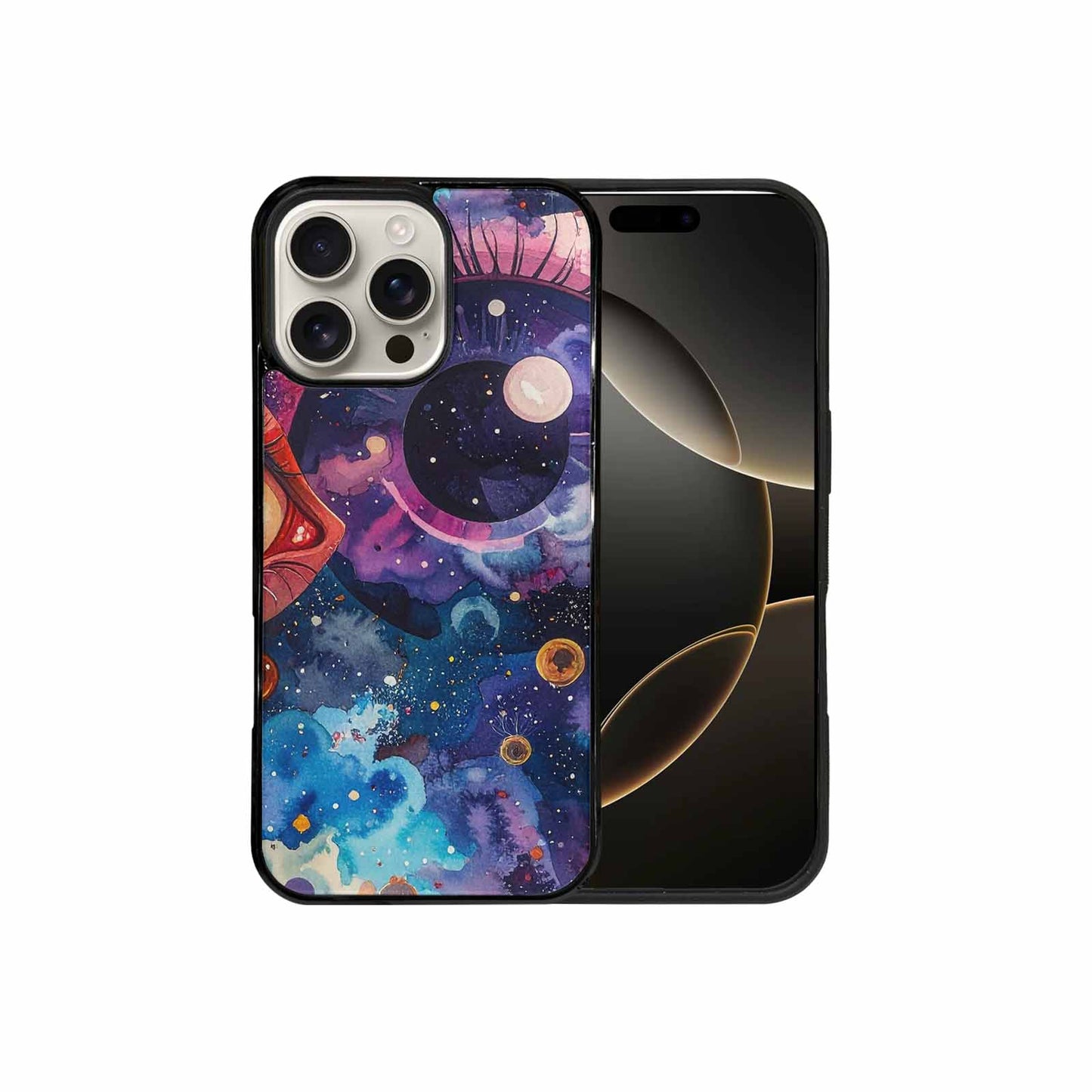 iPhone 16 Pro Max Case — Cartoon Eyeballs Galaxy, Custom Phone Case