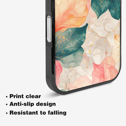 iPhone 16 Case — Marble Floral, Custom Phone Case