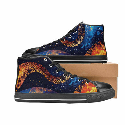 MEN'S Galaxy Snake Print High Top Canvas Y2K Custom Sneakers