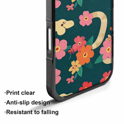 iPhone 17 Case — Floral Snake Print Floral, Custom Print Case Cover