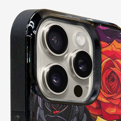 iPhone 16 Pro Case — Gothic Rose Gothic Roses Pattern Hundreds, Custom Printed Phone Case
