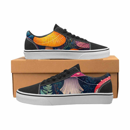 WOMEN'S Mushrooms  Botanical Mushrooms Lace-Up Canvas Wallpaper Art Custom Sneakers