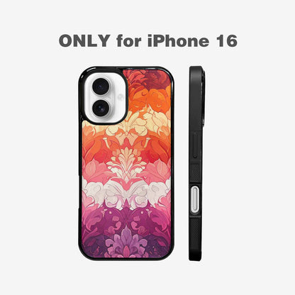 iPhone 16 Case — Lesbian Flag Color Theme Small Rainbow, Original Design Phone Case