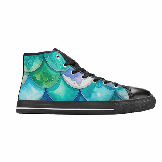 WOMEN'S Mermaid Scale High Top Canvas Y2K Custom Shoes