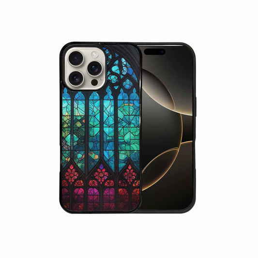 iPhone 16 Pro Max Case — Stained Glass Window Pattern Seamless Repeat, Custom Designed Case Cover