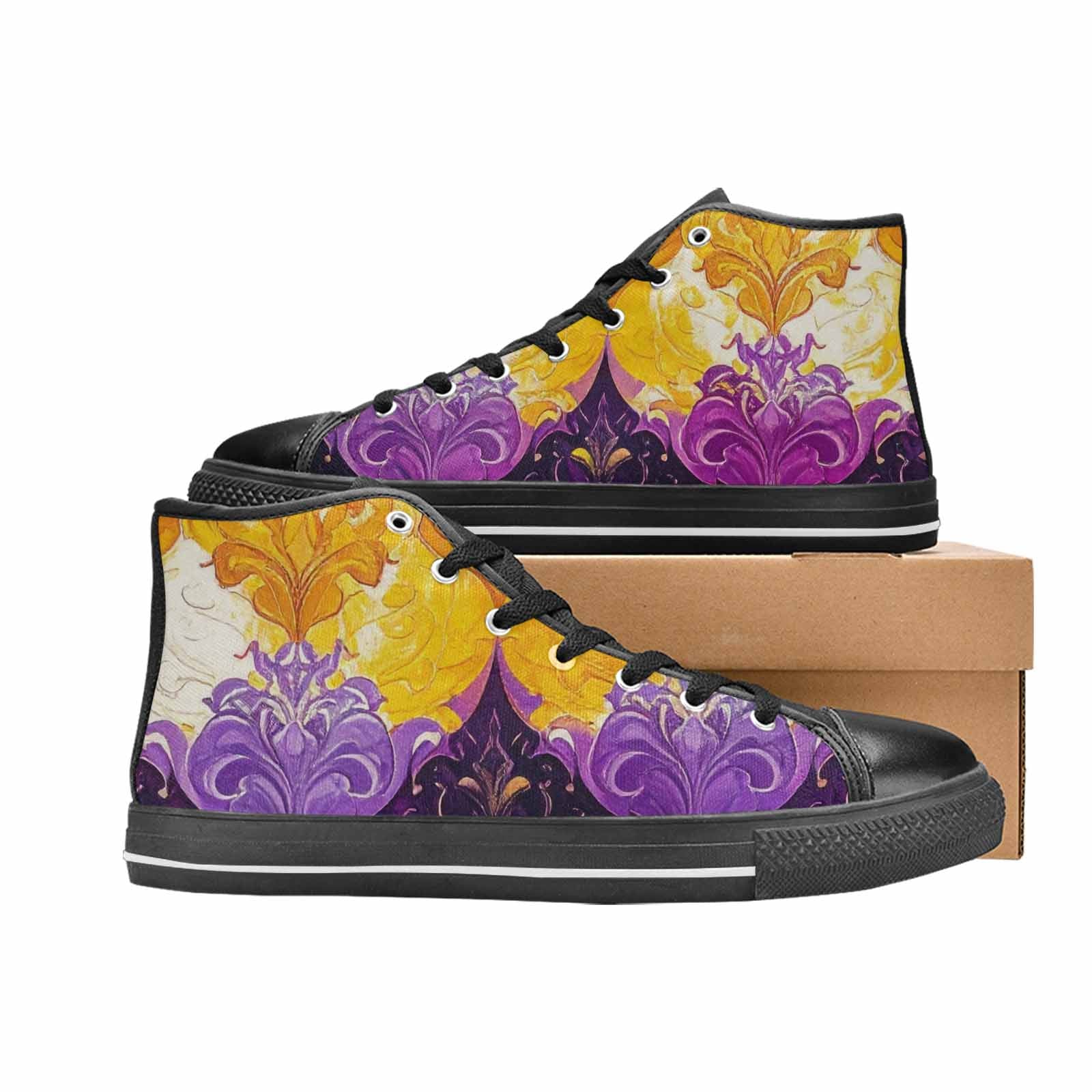 MEN'S Nonbinary Flag Color High Top Canvas Vivid Shoes