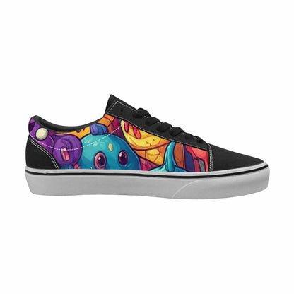 WOMEN'S Melting Ice Cream Monster Lace-Up Canvas Vivid Custom Sneakers