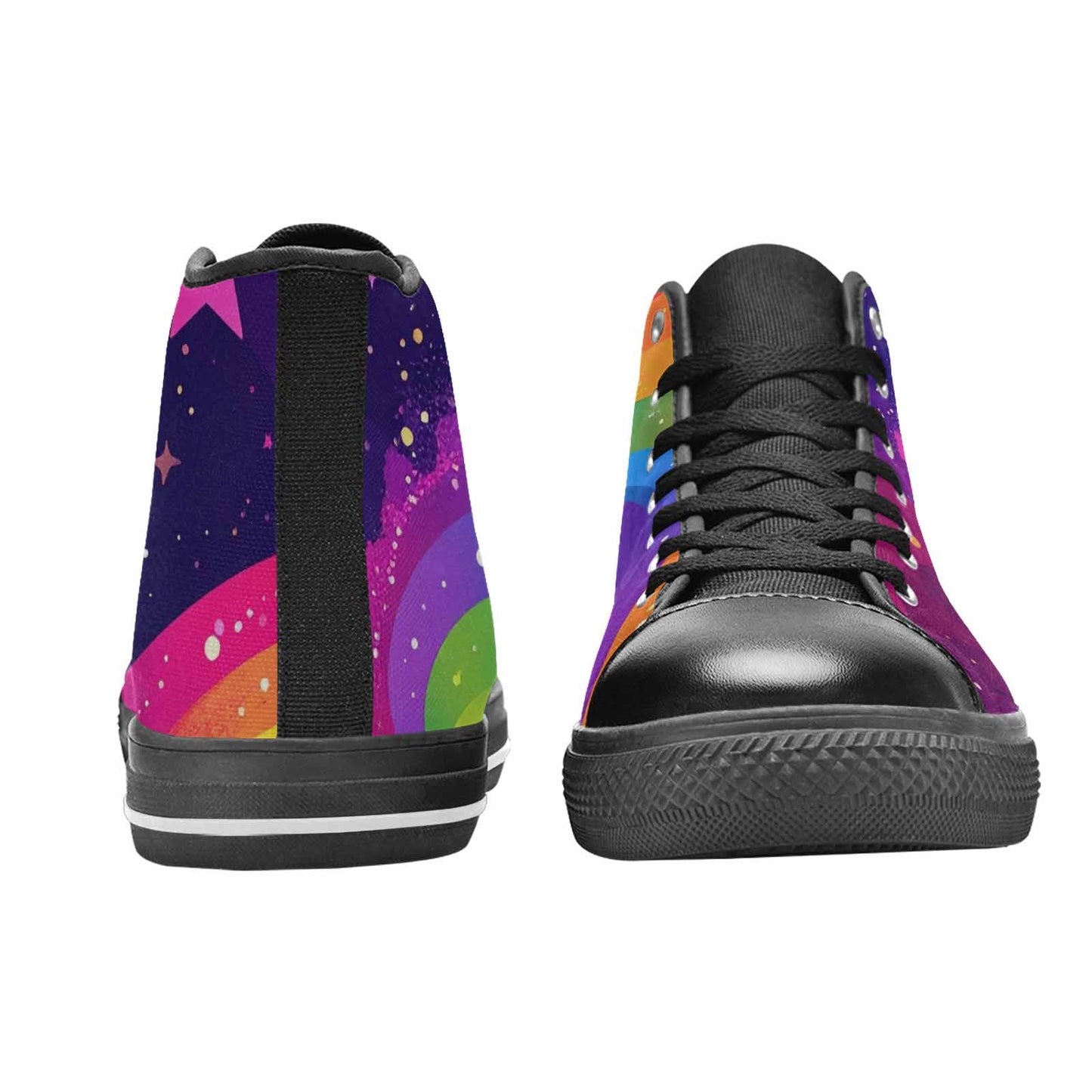 MEN'S Rainbow Pride Galaxy High Top Canvas Dark Academia Custom Sneakers