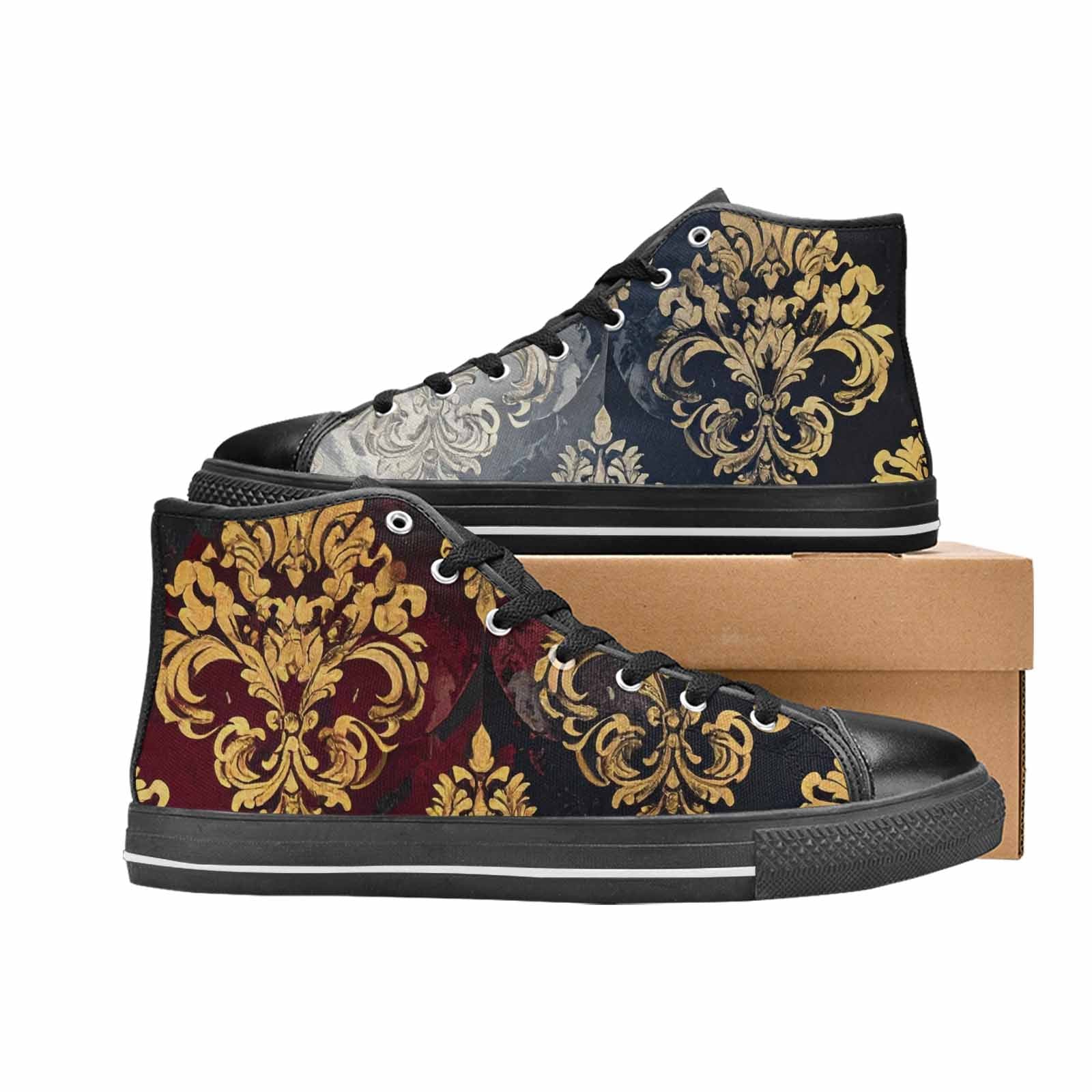 MEN'S Damask Ornamental Wallpaper High Top Canvas Y2K Custom Sneakers