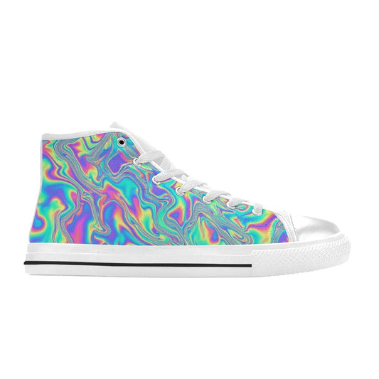 KIDS' Holographic Tribal Blaze 4 High Top Canvas Aesthetic Shoes