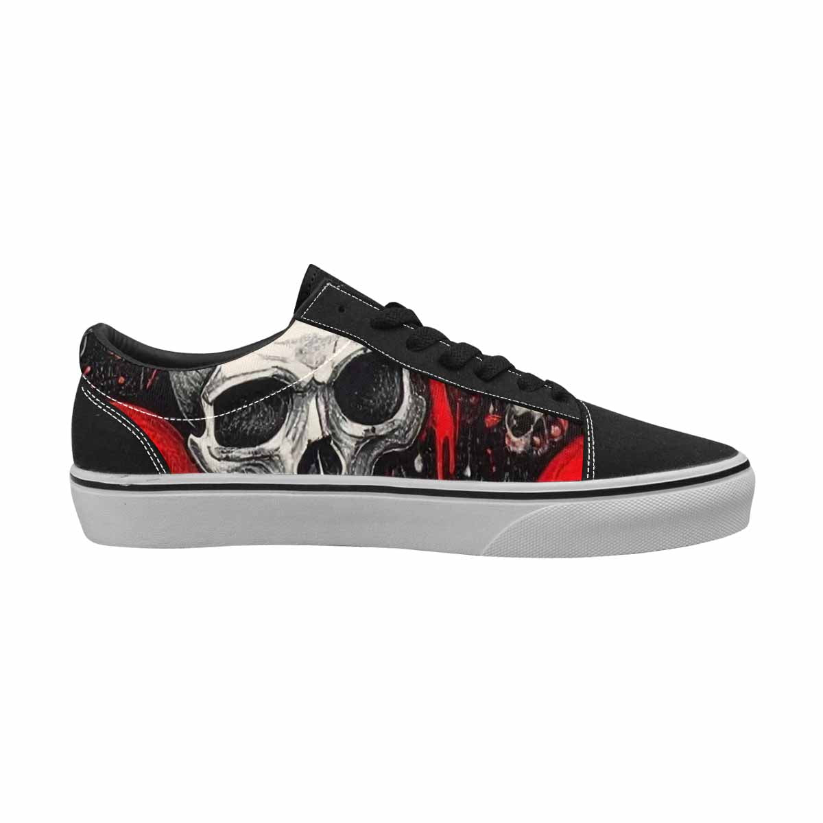 WOMEN'S Skulls (general) Lace-Up Canvas Dark Academia Sneakers