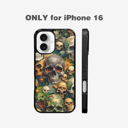 iPhone 16 Case — Skulls Camoskulls Pattern Hu Avd, Custom Art Phone Cover