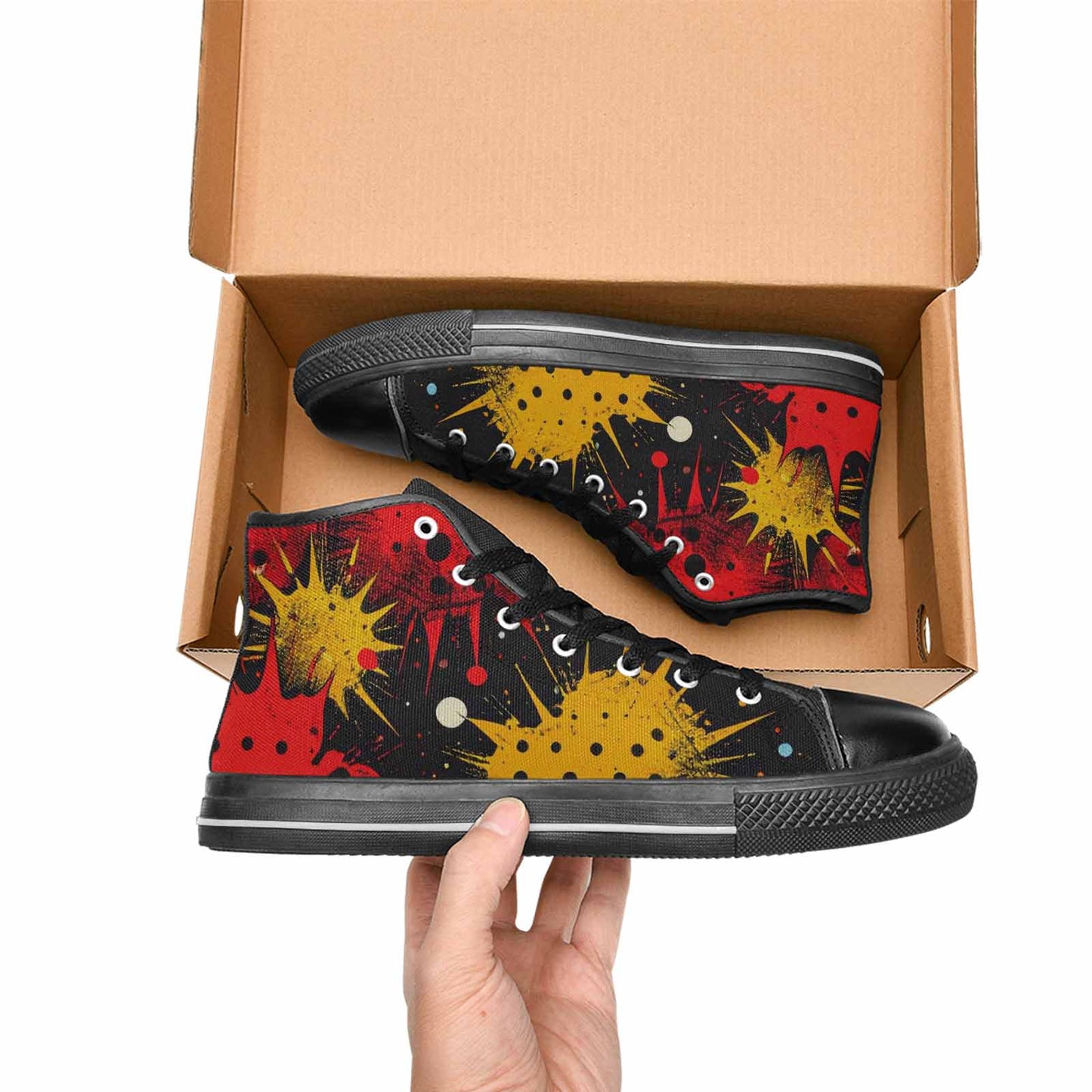 MEN'S Comic Book Halftone High Top Canvas Surreal Sneakers