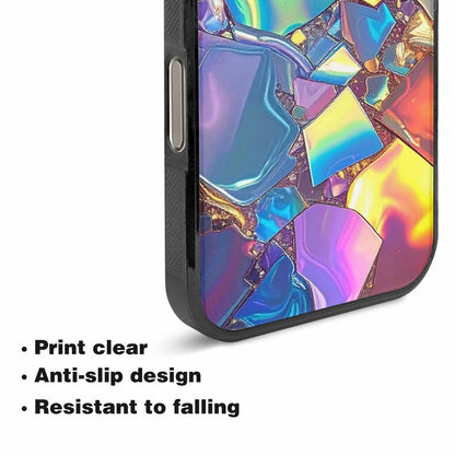 iPhone 16 Pro Case — Holographic Iridescent Shimmer Pattern Hundreds Of, Custom Print Case Cover