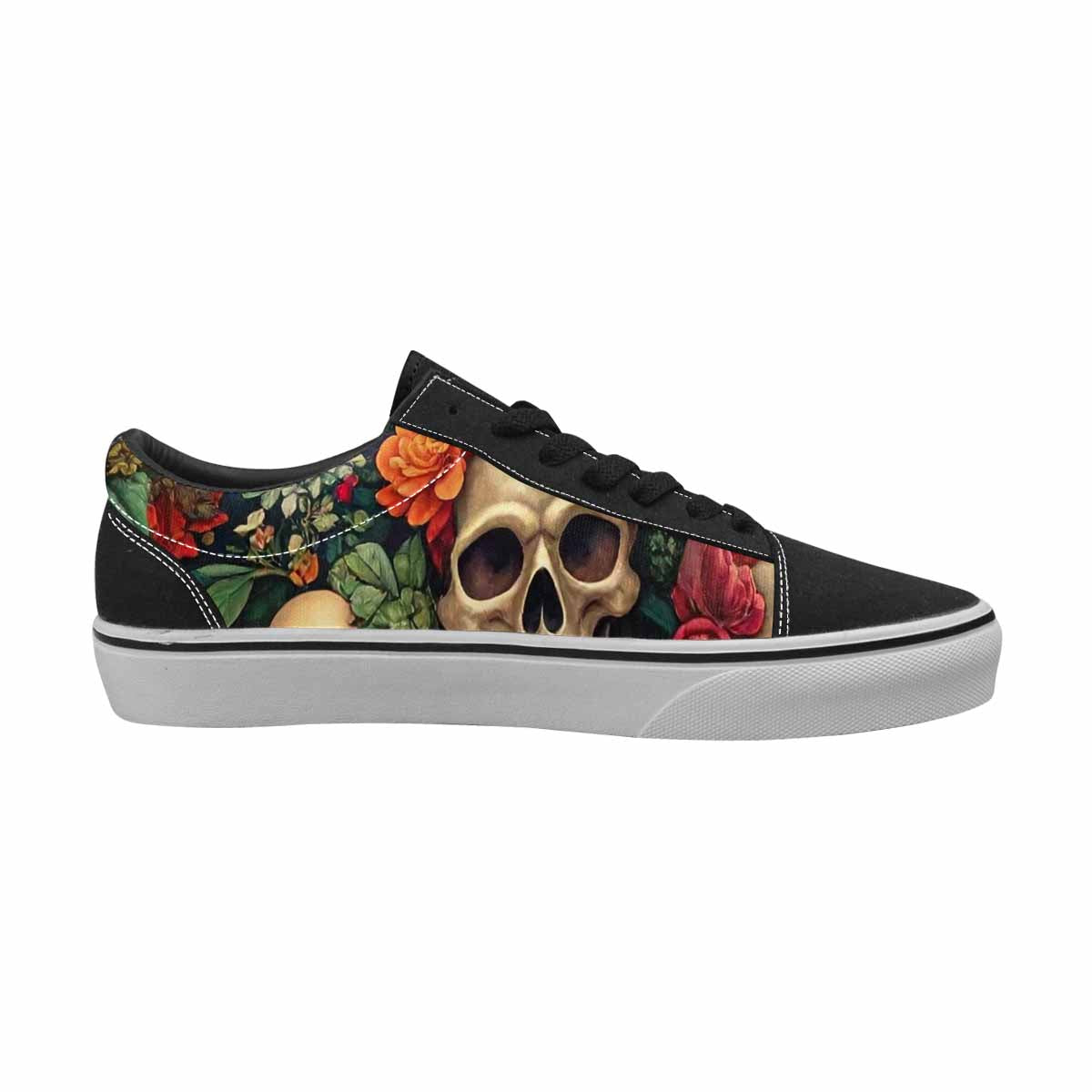 WOMEN'S Skulls  Botanical Skulls Lace-Up Canvas Neon Fantasy Shoes