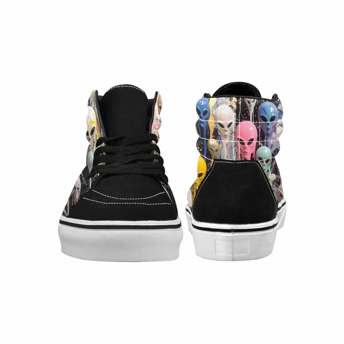 MEN'S Aliens  Marble Melting High Top Canvas Kaleidoscope Custom Sneakers