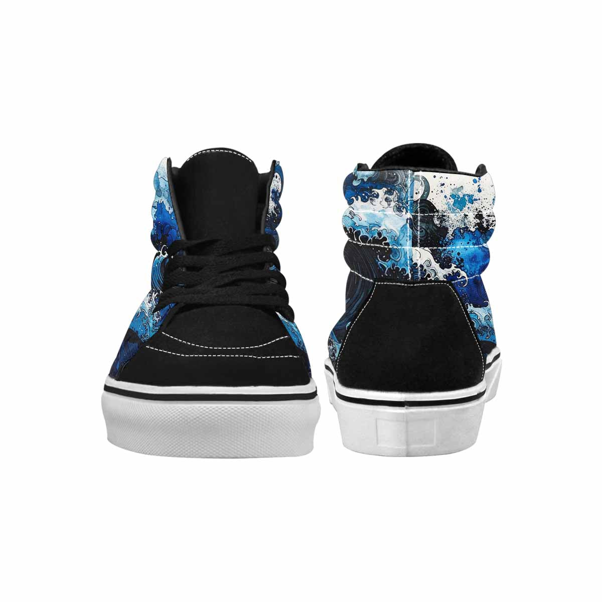 MEN'S Nautical Wave High Top Canvas Cottagecore Sneakers