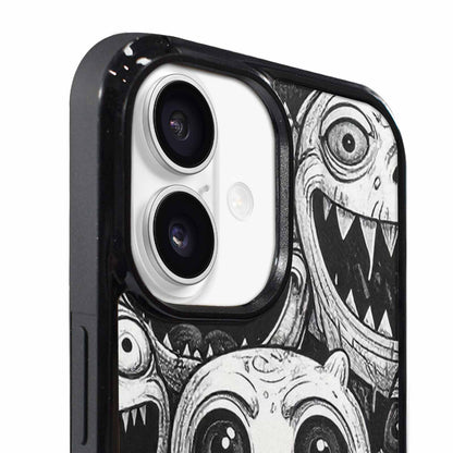 iPhone 17 Case — Black And White Monster Original Art, Custom Art Phone Cover
