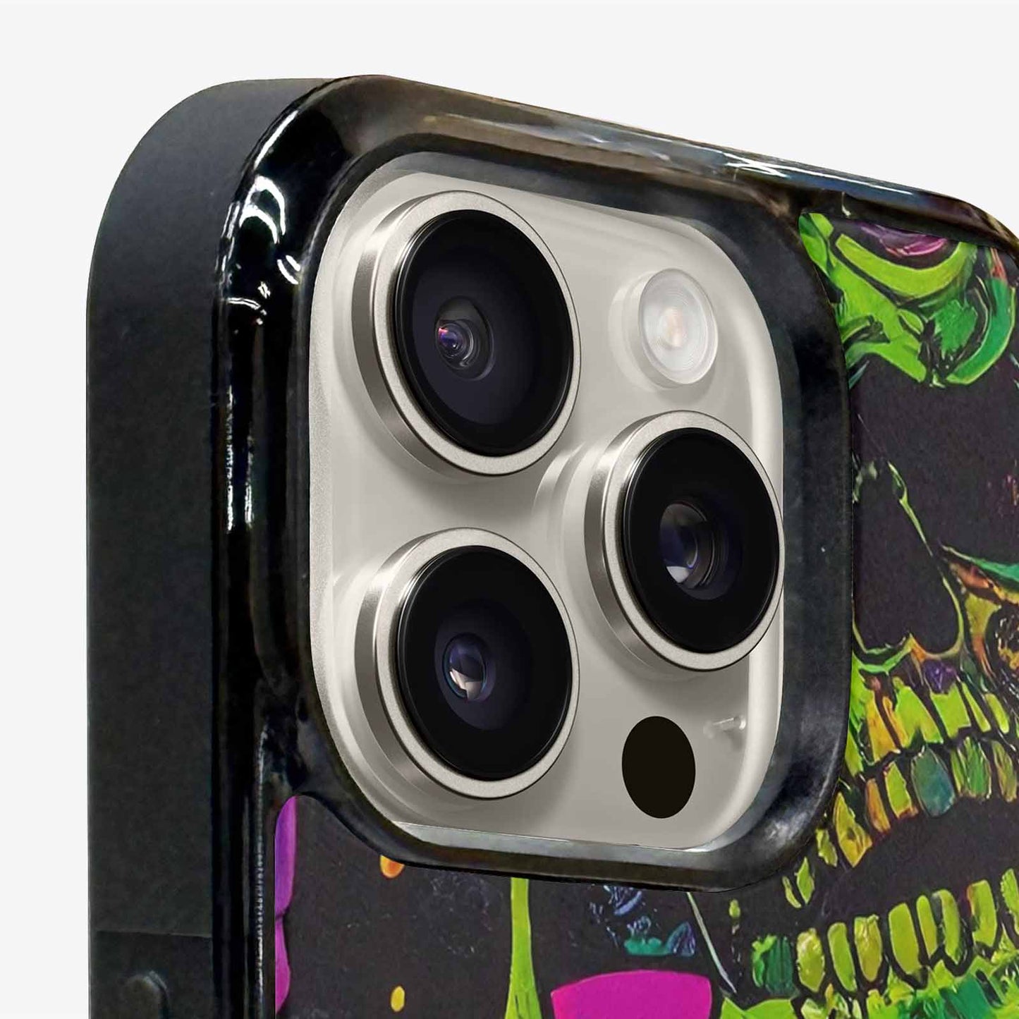 iPhone 16 Pro Case — Vibrant Camo 1000\'s Of Skeletons Neon, Custom Print Case Cover