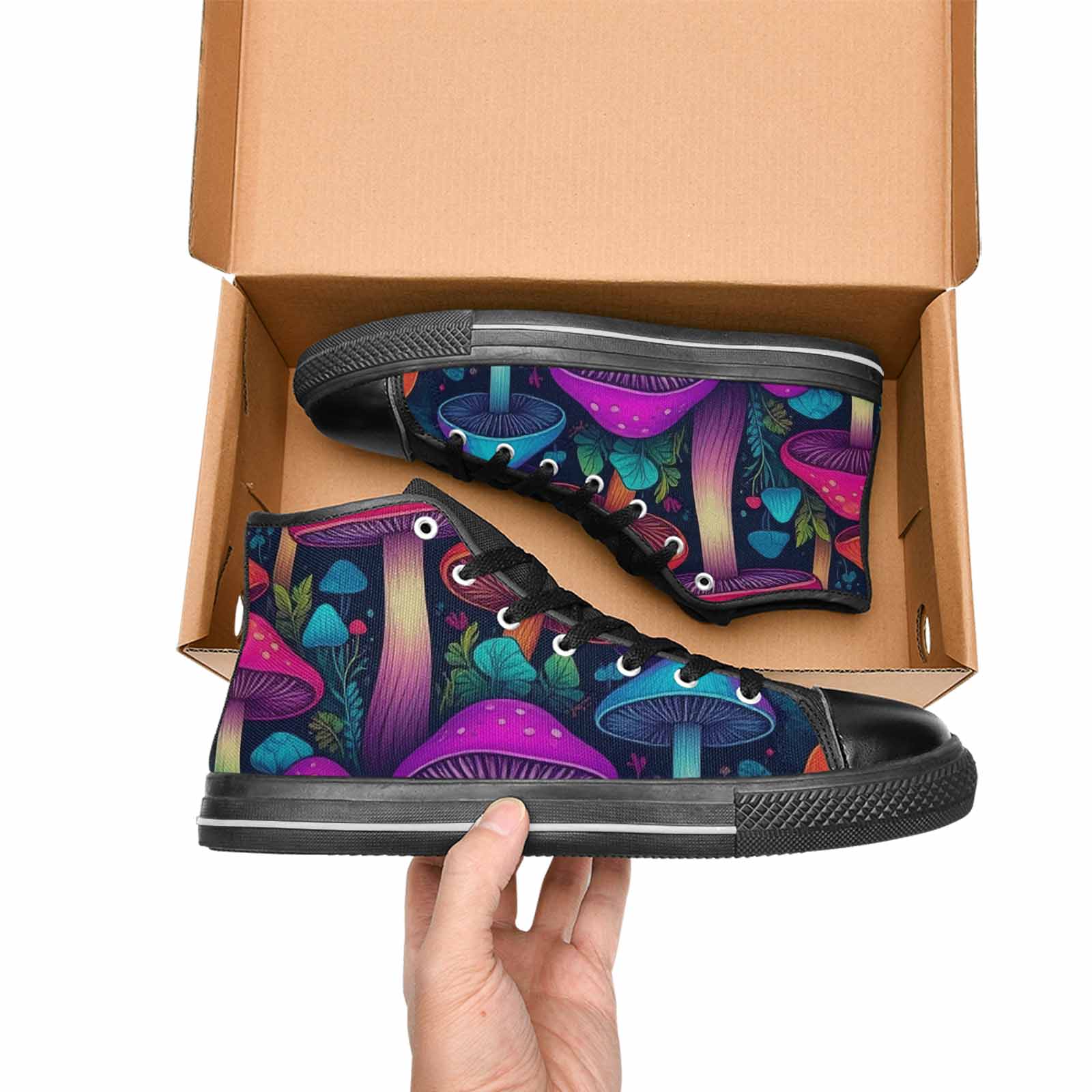 WOMEN'S Psychedelic Mushroom High Top Canvas Aesthetic Shoes