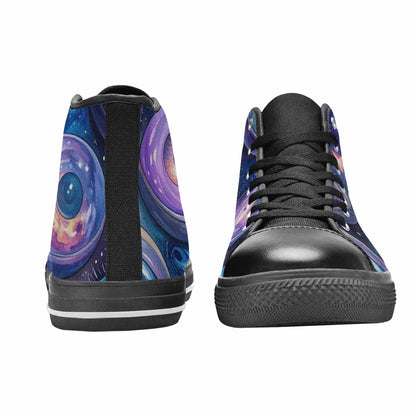 WOMEN'S Cartoon Eyeballs Galaxy High Top Canvas Grunge Custom Shoes