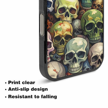 iPhone 16 Pro Max Case — Skulls Pattern Hundreds Of Sma, Custom Print Case Cover