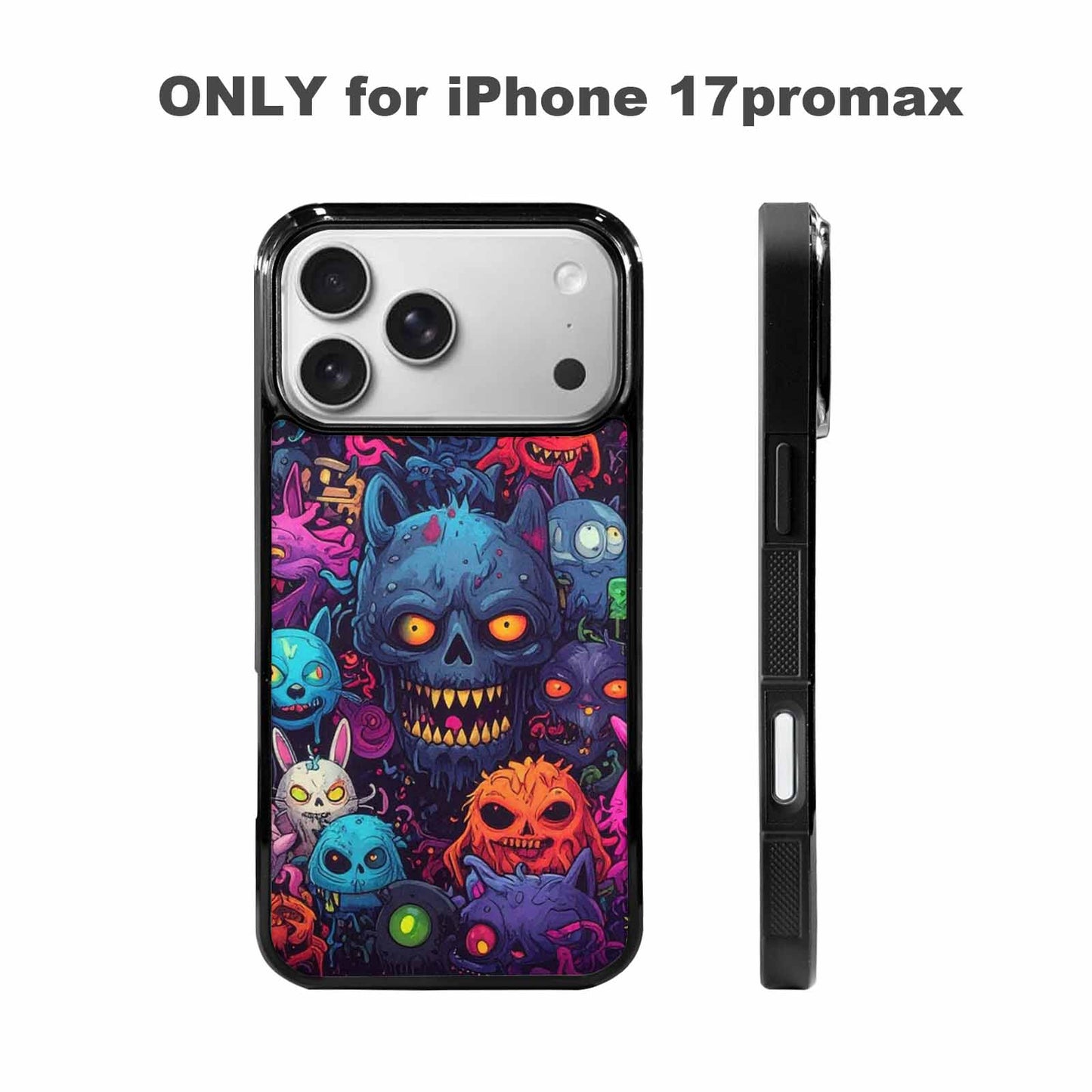 iPhone 17 Pro Max Case — Mixed Toxic Glow Creature Cartoon Cute, Custom Print Case Cover