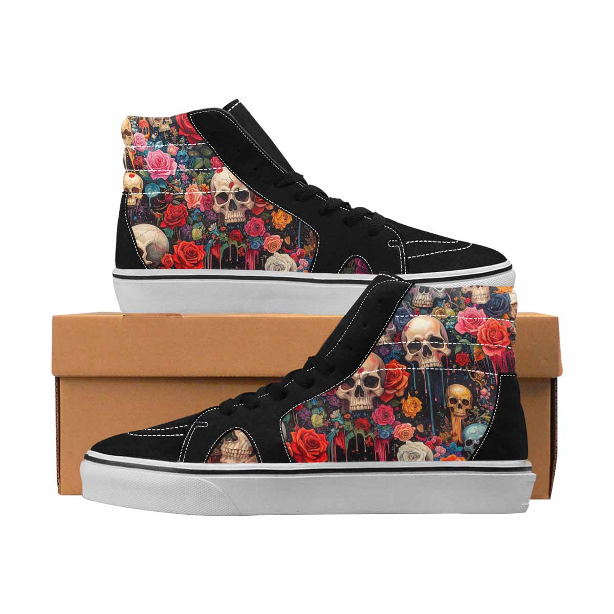 MEN'S Skulls High Top Canvas Made To Order Aesthetic Custom Canvas Shoes