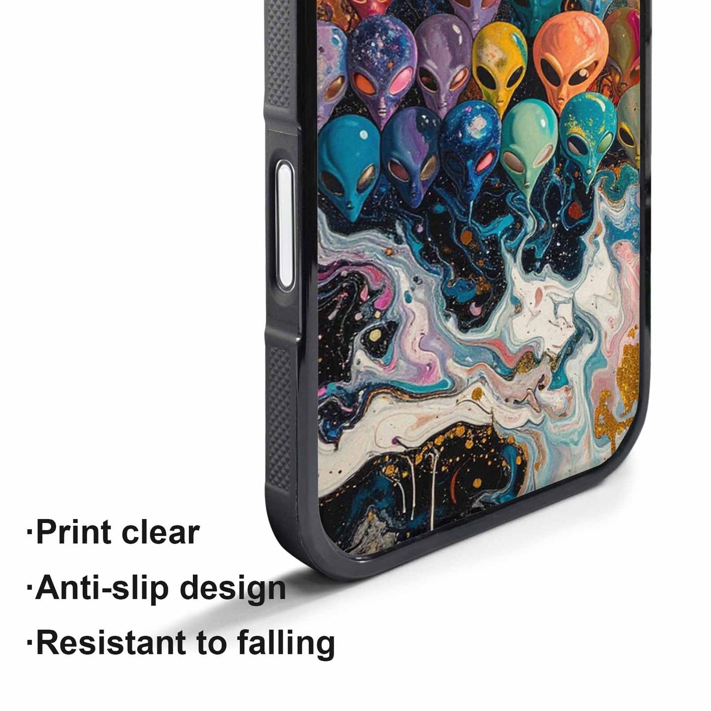 iPhone 17 Pro Case — Aliens Marblealiens Pattern Fjy Alien Scifi, Custom Print Case Cover