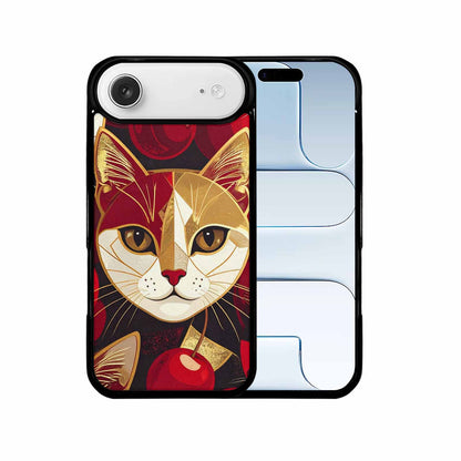 iPhone 17 Air Case — Retro Cherry Cat Face Retro Vintage, Custom Print Case Cover