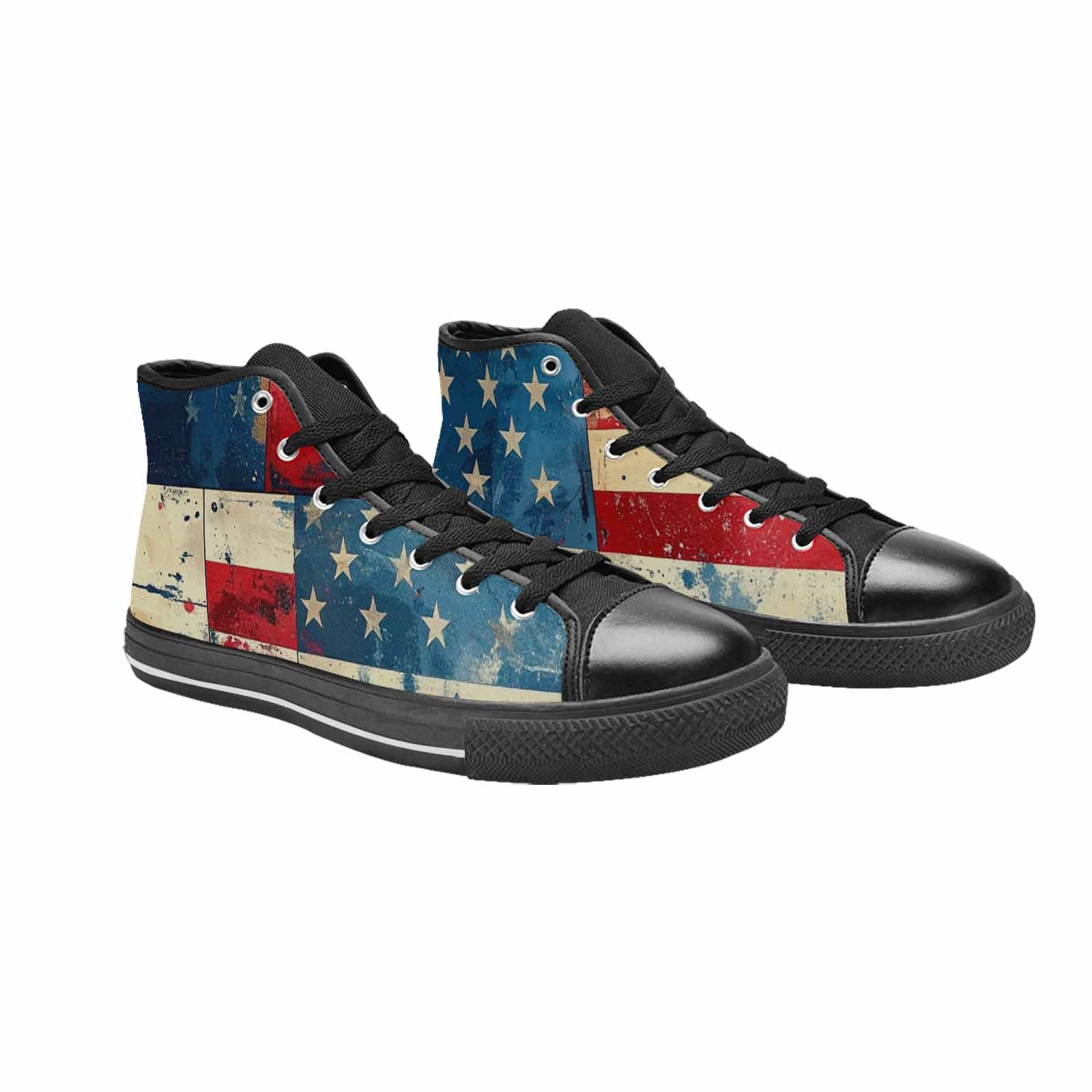MEN'S American Flag Stars High Top Canvas Cottagecore Custom Sneakers