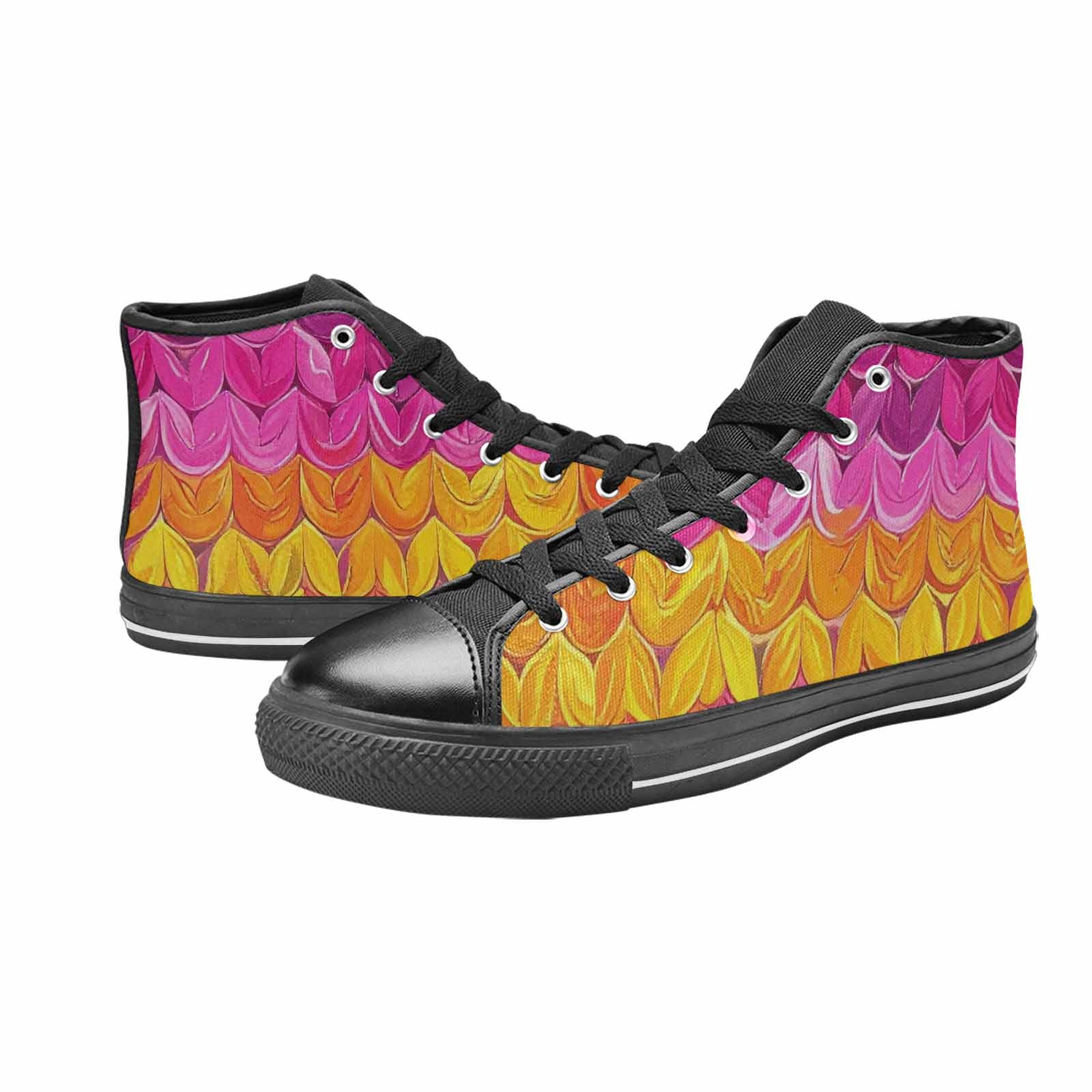 MEN'S Pansexual Flag Color High Top Canvas Neon Fantasy Shoes