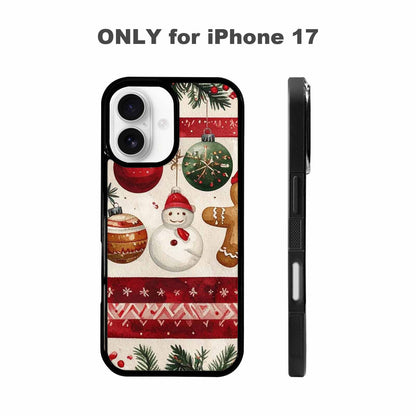 iPhone 17 Case — Small Christmas Holly Snowflake Original Art, Personalized Phone Case