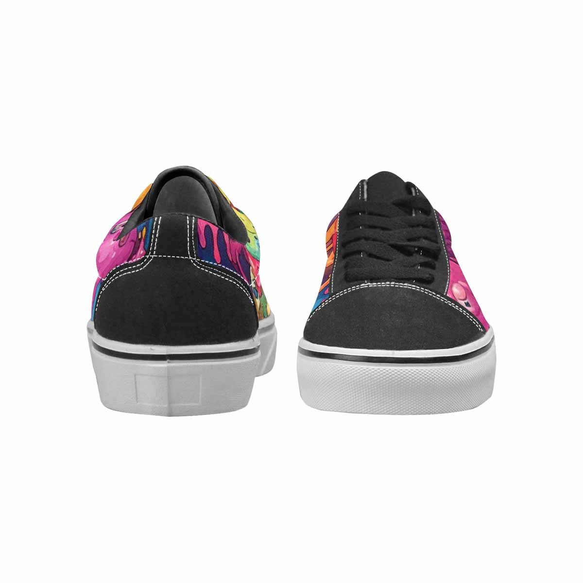 WOMEN'S Melting Ice Cream Monster Lace-Up Canvas Wallpaper Art Custom Sneakers