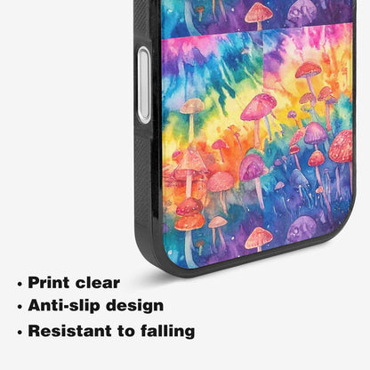 iPhone 16 Case — Mushrooms Tie Dyemushrooms Pat, Custom Printed Phone Case