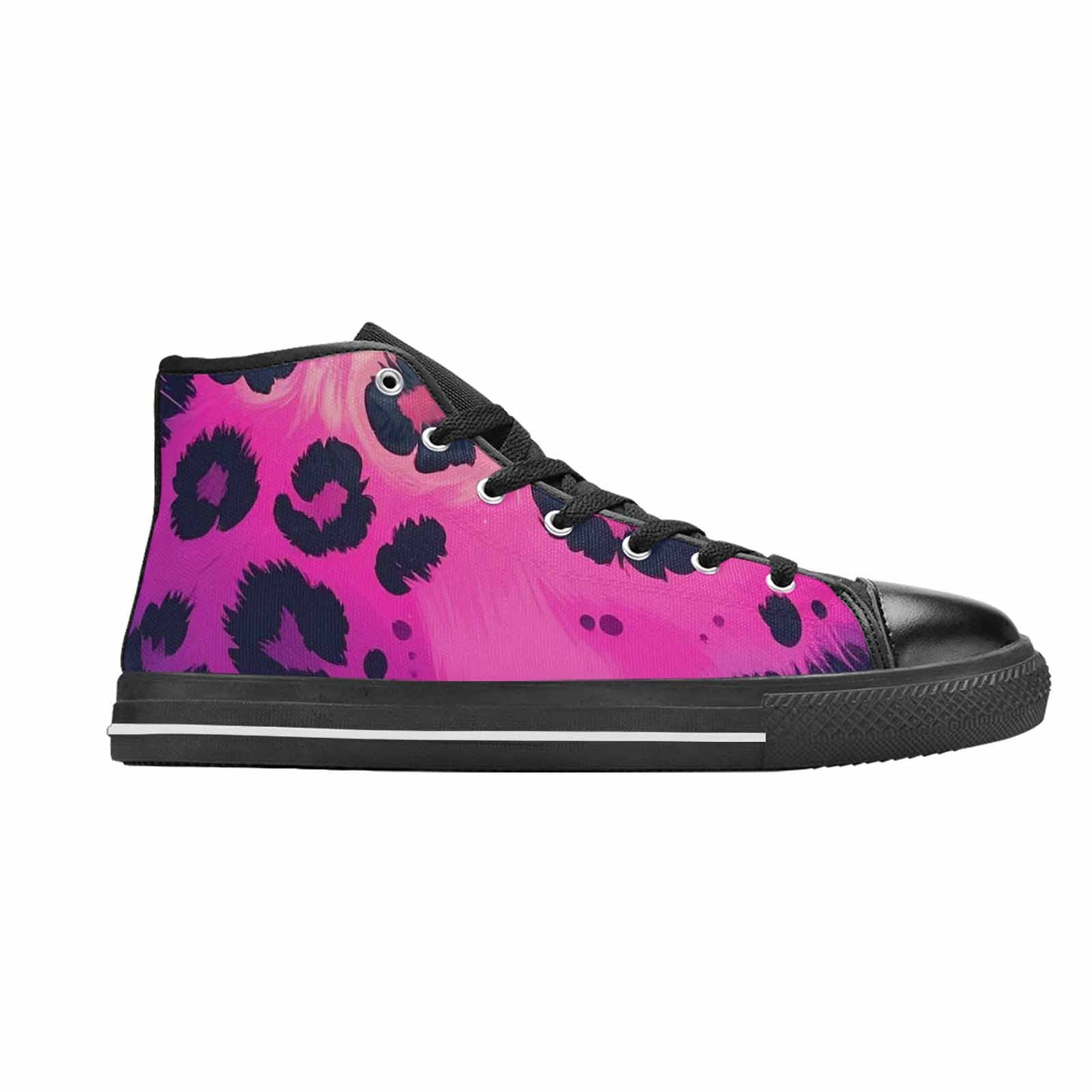 MEN'S Leopard Melting Neon High Top Canvas Surreal Sneakers