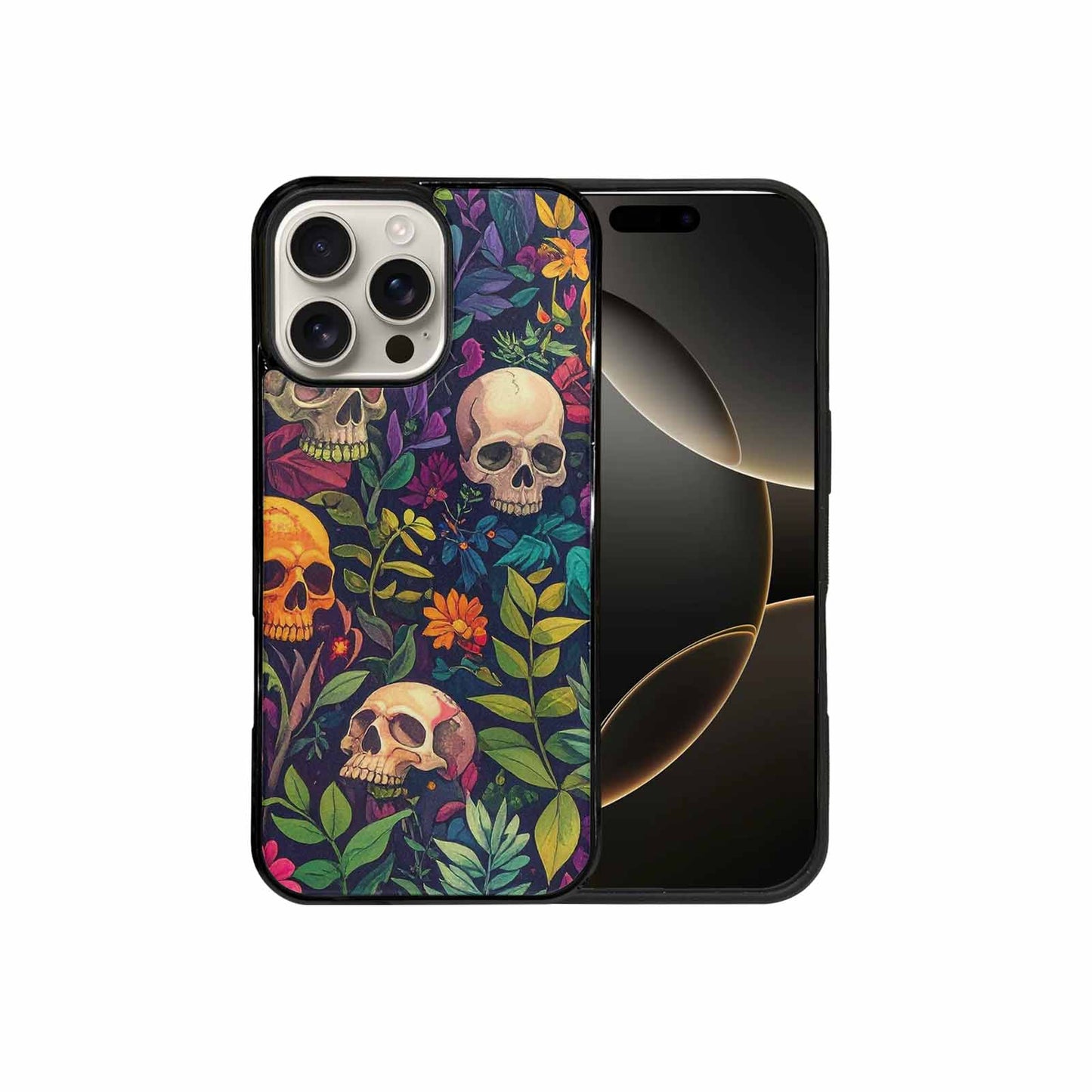 iPhone 16 Pro Max Case — Skulls Botanicalskulls Pattern, Custom Print Case Cover