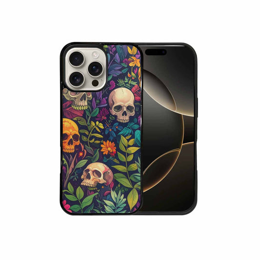 iPhone 16 Pro Max Case — Skulls Botanicalskulls Pattern, Custom Print Case Cover