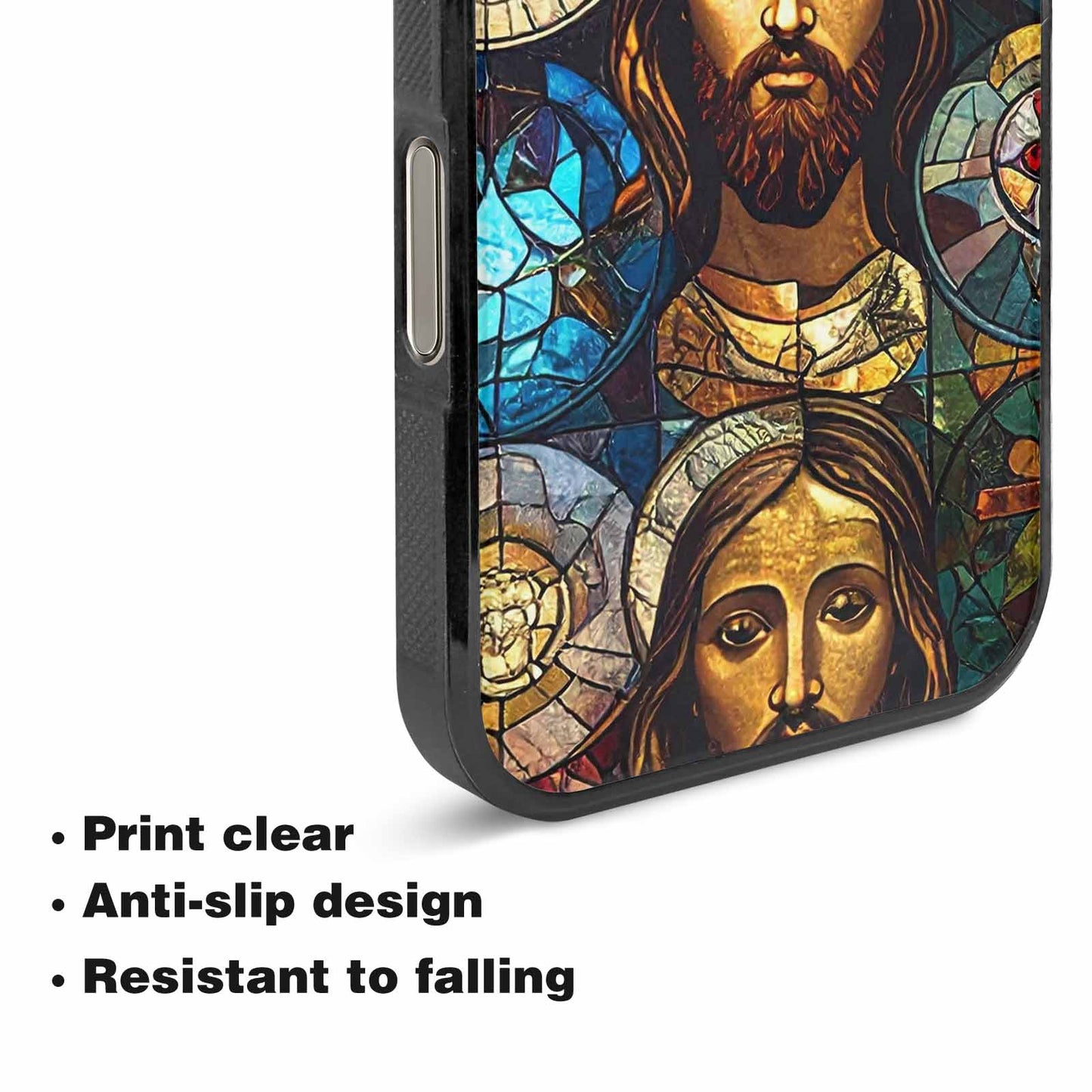 iPhone 16 Pro Max Case — Jesus Face Small Cross And Faith, Custom Print Case Cover