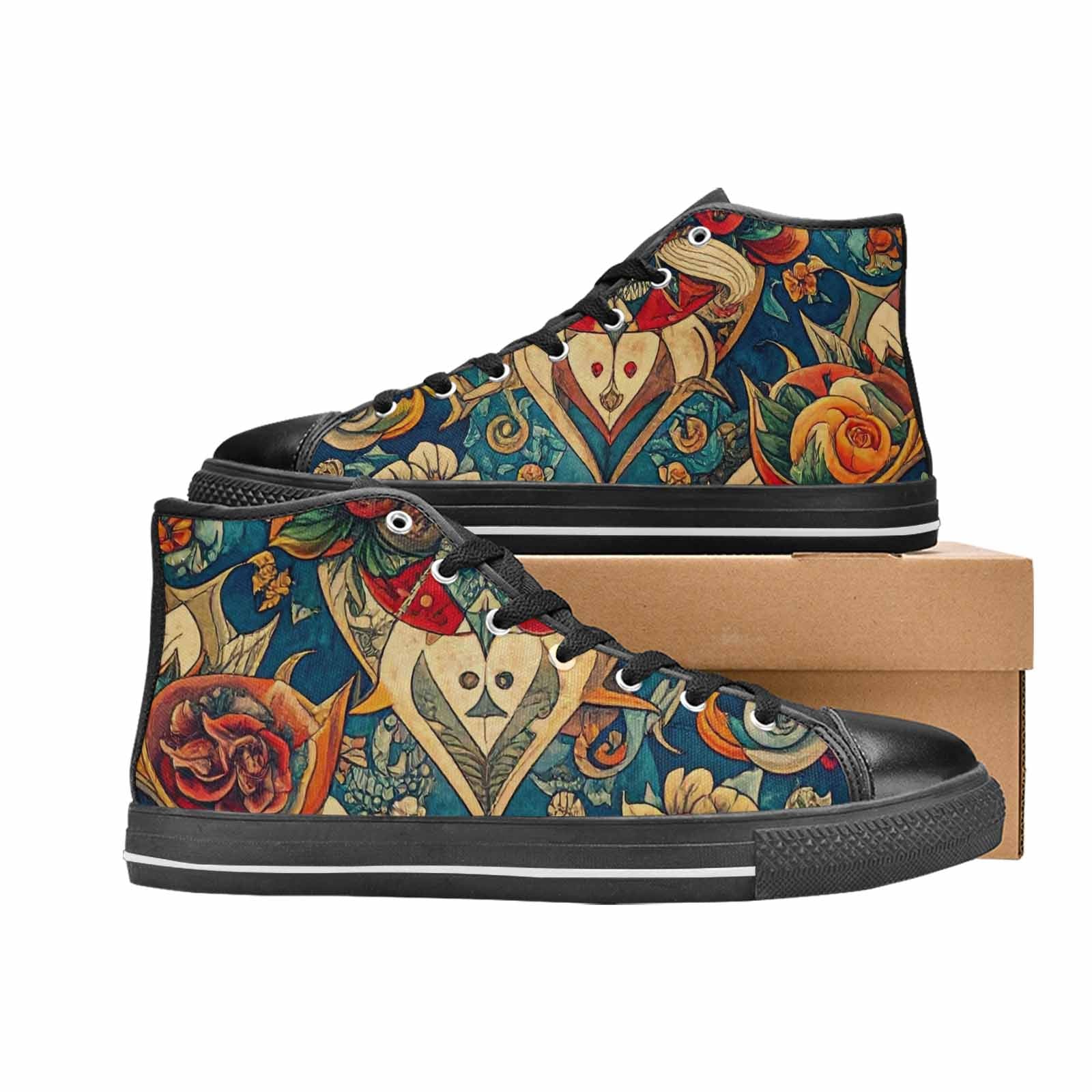 WOMEN'S Old School Tattoo High Top Canvas Surreal Sneakers