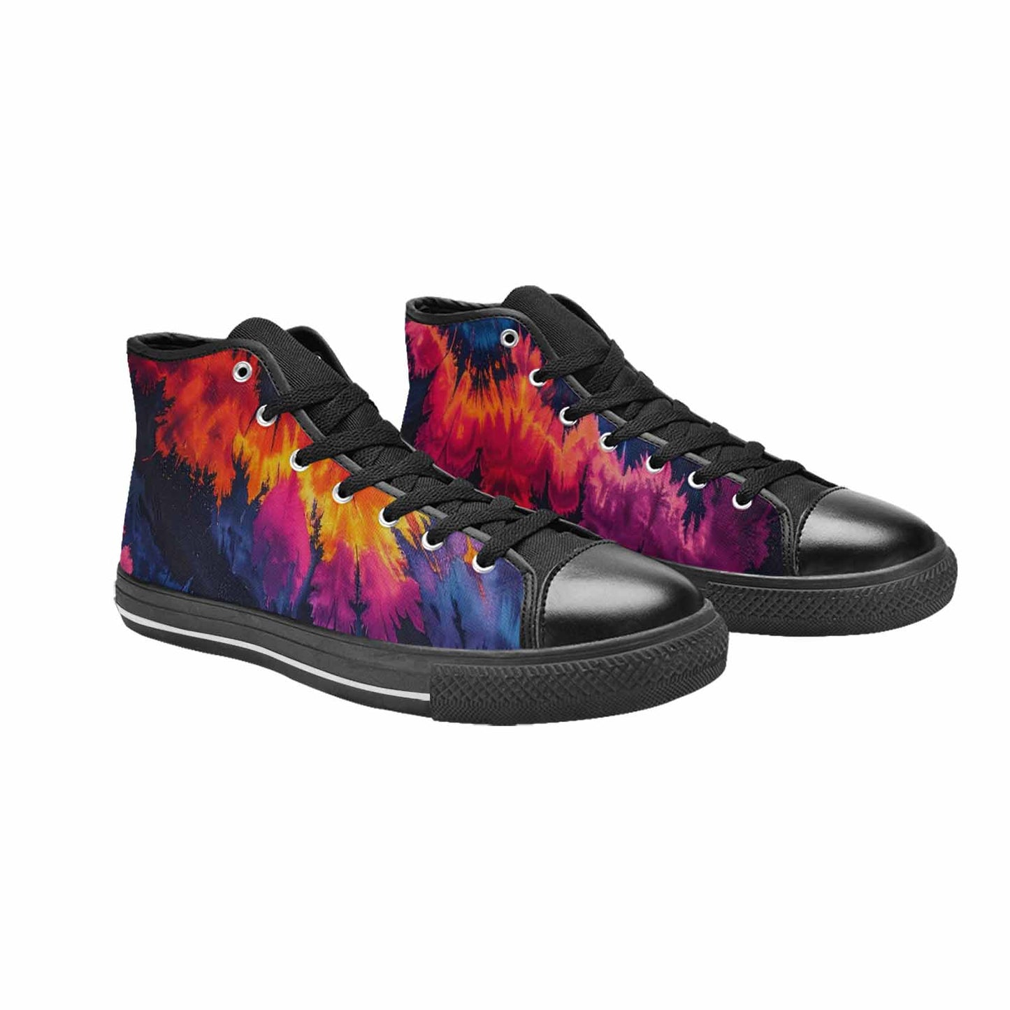 WOMEN'S Tie Dye Dark High Top Canvas Dreamcore Custom Sneakers