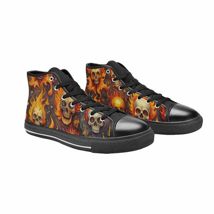 MEN'S Skulls - Flaming High Top Canvas Y2K Sneakers