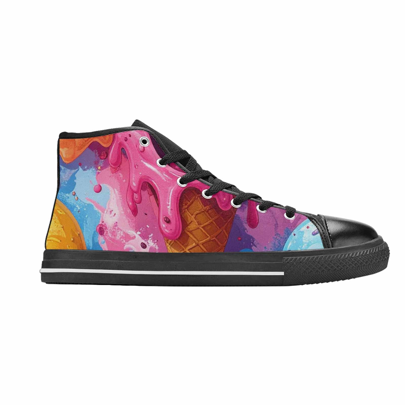 WOMEN'S Melting Icecream Monster Cherry High Top Canvas Aesthetic Shoes