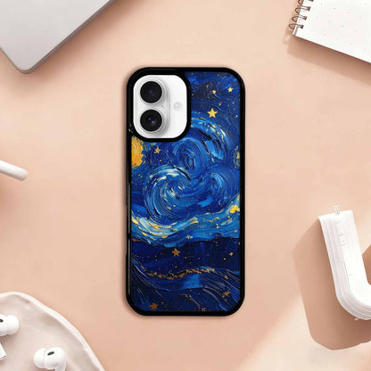 iPhone 17 Case — Swirling Deep Blue Night Galaxy Space, Original Design Phone Case