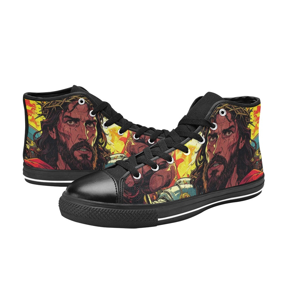 WOMEN'S Jesus_Ht_10 High Top Canvas Dark Academia Shoes