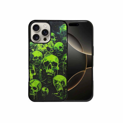 iPhone 16 Pro Max Case — Skeletons Neon Green Glowskele Ou7 Personalized, Unique Phone Case Design