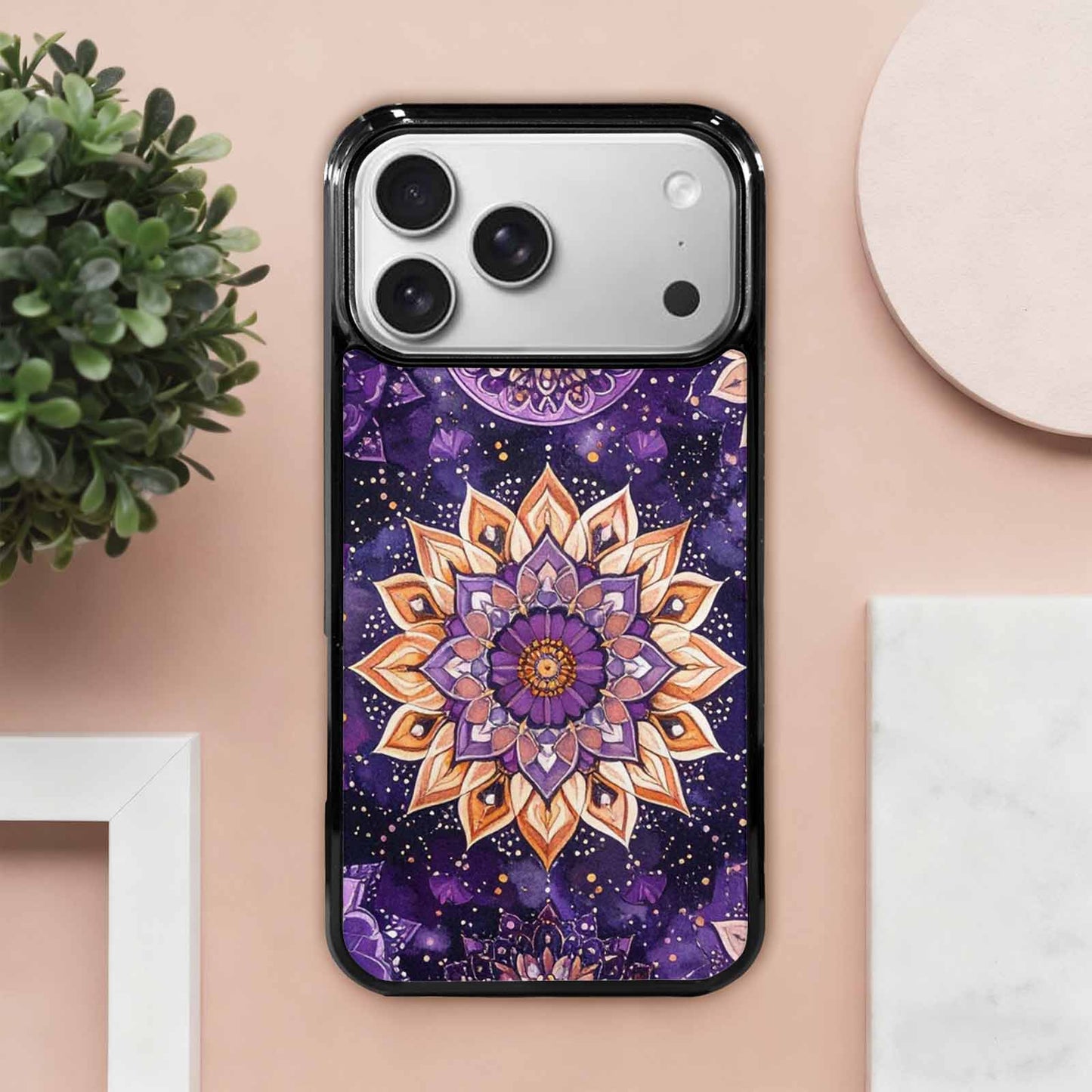 iPhone 17 Pro Max Case — Small Mandala Pattern, Randomly Floral, Custom Printed Phone Case