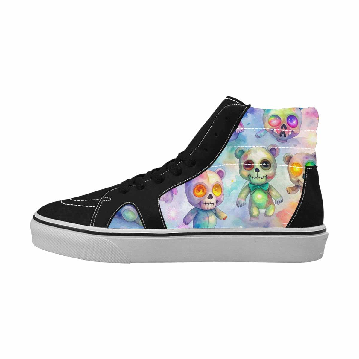 MEN'S Rainbow Teddy Skeletons Eye High Top Canvas Dreamcore Shoes
